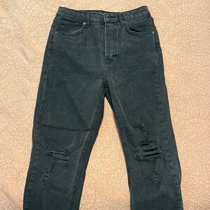 Wild Fable Black Straight Leg Jeans with Distressed Details